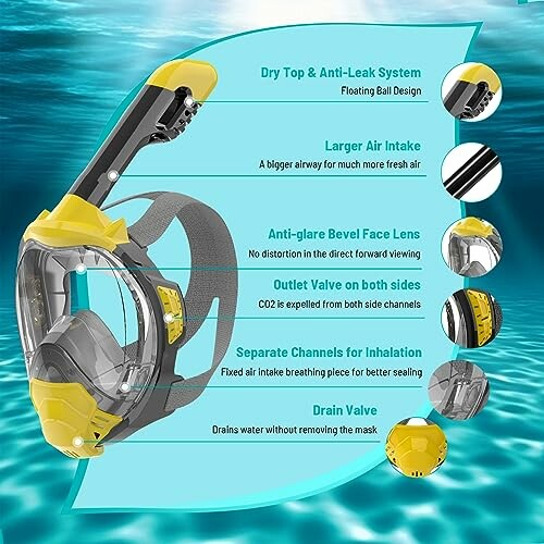 ForShine Full Face Snorkel Mask