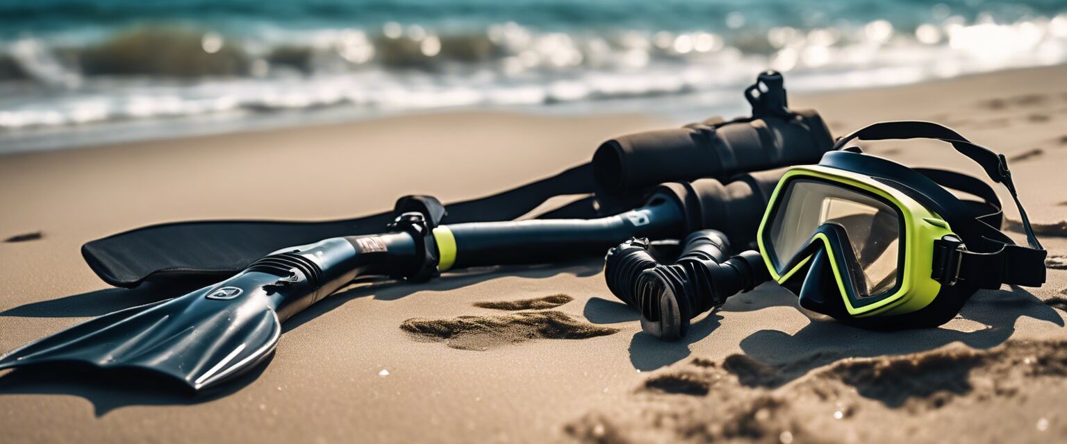 Scuba gear on the beach